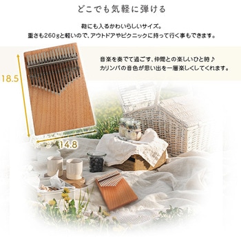 指で弾くピアノ カリンバ初心者セット ハンドメイドタイプ 17キー 穴なし ホームテイスト