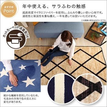 マイクロファイバー・デザインラグマットSサイズ(130×185cm)洗えるラグマット 【WASHFA】 ホームテイスト