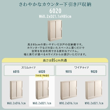さわやかなカウンター下引き戸収納6020 ホームテイスト