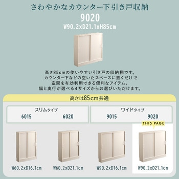 さわやかなカウンター下引き戸収納9020 ホームテイスト