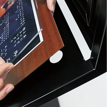 アルモード メニュースタンド パンフレットラック付2359 A3ヨコ アクリル仕様 A4三ツ折×3列 ベルク