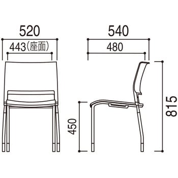 ミーティングチェア FLPシリーズ 4本脚 - 内田洋行