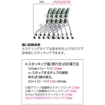 ミーティングチェア FM-345シリーズ ネスティング脚 内田洋行