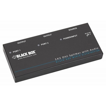 オーディオ・HDCP付DVI-Dスプリッタ 1x2 BLACK BOX