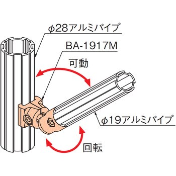 BA-001T Φ28アルミジョイントセット(アルミTスロットパイプ用) 1