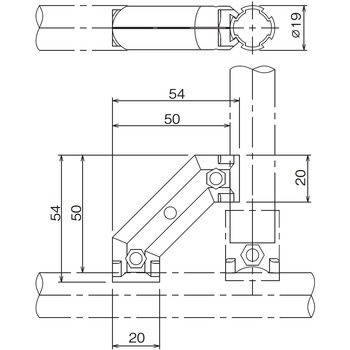 Φ19アルミジョイントセット(インナータイプ) TMEHジャパン