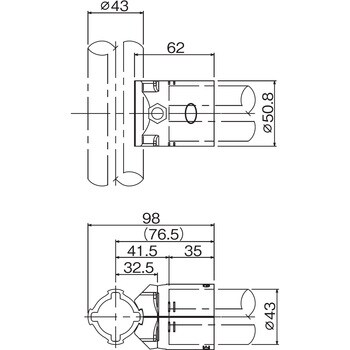 AA-401C Φ43アルミジョイントセット(アウター・ラウンドタイプ AA-401C Φ43アルミジョイントセット(アウター・ラウンドタイプ