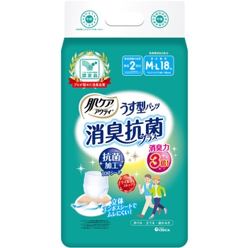 肌ケア アクティ うす型パンツ 消臭抗菌プラス 日本製紙クレシア