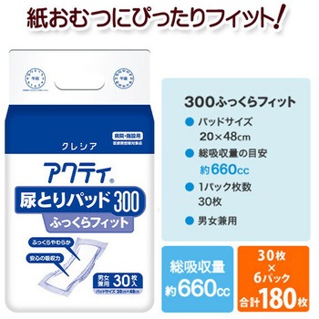 アクティ 尿とりパッド ふっくらフィット 日本製紙クレシア