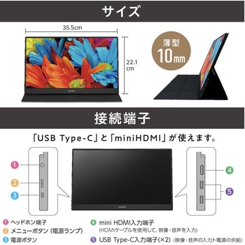 ポータブルモニター 15.6インチ アイリスオーヤマ