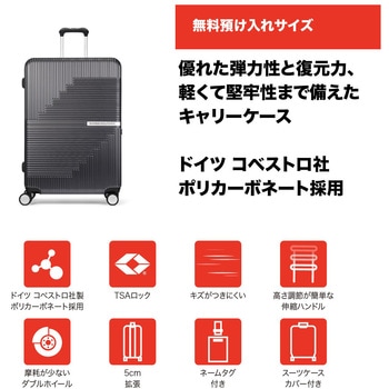 GENESIS(ジェネシス) スーツケース 76cm 無料預入/105L/5cm拡張/TSAロック/スーツケースカバー・ネームタグ付/ダークグレー SWISS MILITARY
