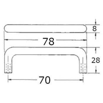 丸棒ハンドル 座ナシ 8Φ 川喜金物(SOWA)