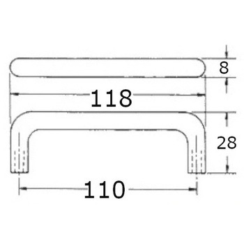 丸棒ハンドル 座ナシ 8Φ 川喜金物(SOWA)