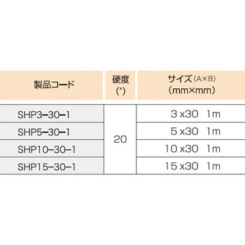 SHP5-30-1 シリコンスポンジ角紐 (両面テープ剥離紙付) 1本 スリーハイ