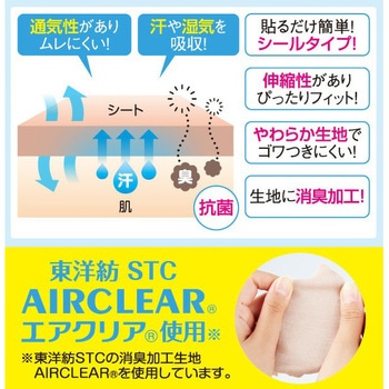 ワキに直接貼る消臭汗取りシート アイメディア