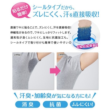 ワキに直接貼る消臭汗取りシート アイメディア