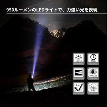 首振り迷彩レッド・グリーンLED付ライト 充電式 Nicron(ニクロン)