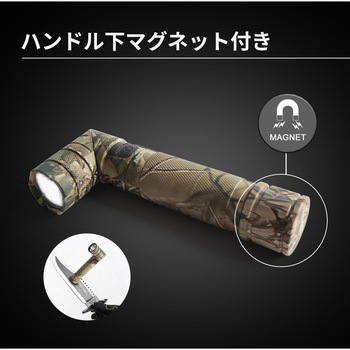 首振り迷彩レッド・グリーンLED付ライト 充電式 Nicron(ニクロン)