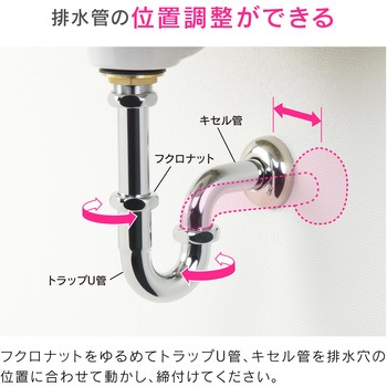 ガオナ 壁排水金具 (洗面・手洗器用 オーバーフローなし 金属製) GAONA(ガオナ)
