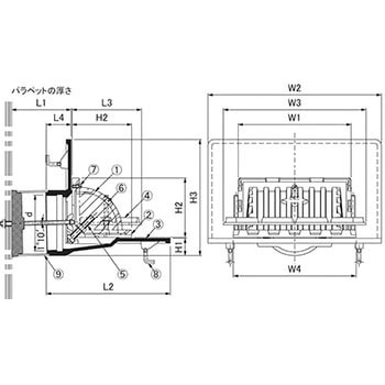 ルーフドレイン屋上用 屋根外断熱工法用(アスファルト防水・シート防水・塗膜防水用) 第一機材