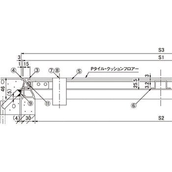 フロアーハッチ Pタイル貼物用 アルミ目地デルタハッチ 簡易密閉型(一般用) 第一機材