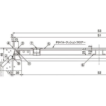 フロアーハッチ Pタイル貼物用 アルミ目地デルタハッチ 簡易密閉型(一般用) 第一機材