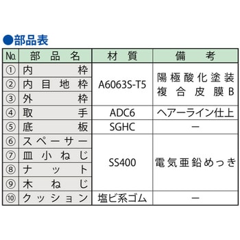 フロアーハッチ 合板床材用 アルミ目地 第一機材