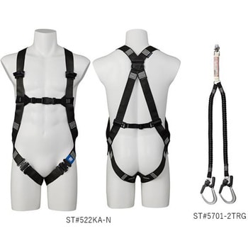 軽量フルハーネス「タフライト」作業ベルト無し 2丁掛け伸縮ランヤード付き【セット品】 谷沢製作所