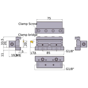 外径突切り・溝入れ加工用 GWシリーズ ツールブロック(クーラント穴なし) 三菱マテリアル