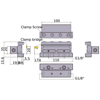 外径突切り・溝入れ加工用 GWシリーズ ツールブロック(クーラント穴なし) 三菱マテリアル