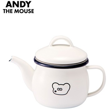 ねずみのANDY ホーローティーポット 豊琺瑯