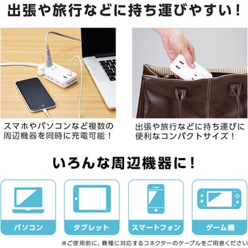 ケーブルが収納できるUSB電源タップ アイメディア