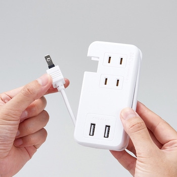 ケーブルが収納できるUSB電源タップ アイメディア
