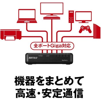 LSW6-GT-5EP/BK Giga 5ポート スイッチングハブ 電源外付け