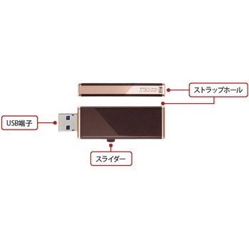 女性向け キャップレスデザイン USB3.0用 USBメモリー 16GB BUFFALO(バッファロー)