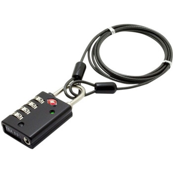ゆうかページ②と③ MBZ-TI4/BK TSAインジケータ4ダイヤル ワイヤーロック 1個 ミヨシ