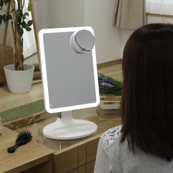 Ledライトメイクアップミラー 10倍鏡付 ヤマムラ ハンドミラー 通販モノタロウ Ybm 1808