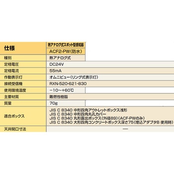 熱アナログ式スポット型感知器 ニッタン(NITTAN)