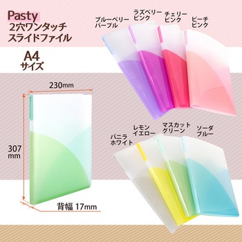 Pasty (パスティ) 2穴 ワンタッチスライド ファイル プラス(文具)