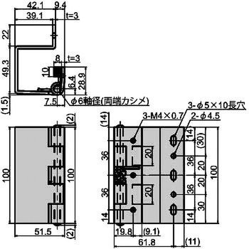 鉄クロメート自閉式裏蝶番簡易ストッパーゴム付35～45mm用 ジョー・プリンス竹下
