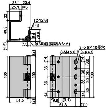 鉄クロメート自閉式カブセ扉用裏蝶番35～45mm用 - ジョー・プリンス竹下