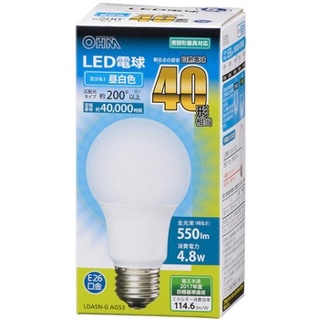 LED電球40形広配光タイプ オーム電機