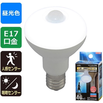 LED電球ミニレフ形40形人感明暗センサー付 オーム電機