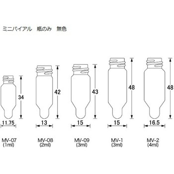ミニバイアル 瓶のみ 無色 NEG(日電理化硝子)