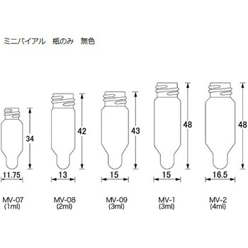 ミニバイアル 瓶のみ 無色 NEG(日電理化硝子)