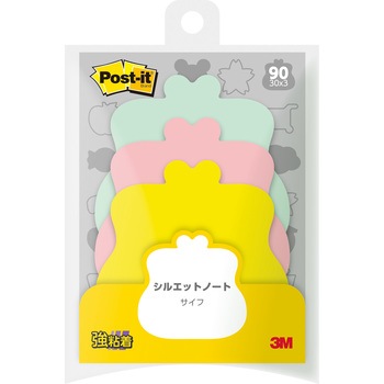 SSS-WA 【強粘着】 ポストイット 強粘着ふせん シルエットノート 3M スリーエム 3M(スリーエム) 52250188