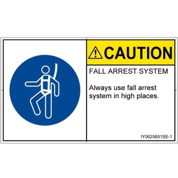 PL警告表示ラベル(ISO/SEMI準拠)│指示事項：安全ハーネスを着用│英語(ヨコ) - SCREENクリエイティブコミュニケーションズ