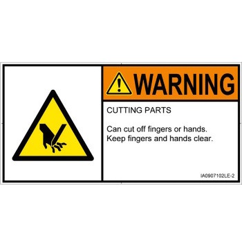 PL警告表示ラベル(ISO/SEMI準拠)│機械的な危険：切る/切断│英語(ヨコ) SCREENクリエイティブコミュニケーションズ