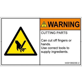 PL警告表示ラベル(ISO/SEMI準拠)│機械的な危険：切る/切断│英語(ヨコ) SCREENクリエイティブコミュニケーションズ