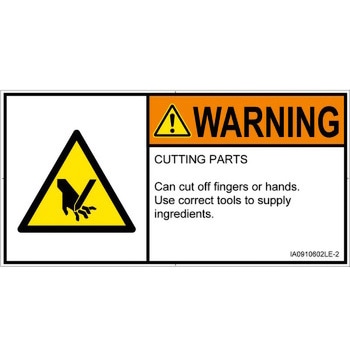 PL警告表示ラベル(ISO/SEMI準拠)│機械的な危険：切る/切断│英語(ヨコ) SCREENクリエイティブコミュニケーションズ